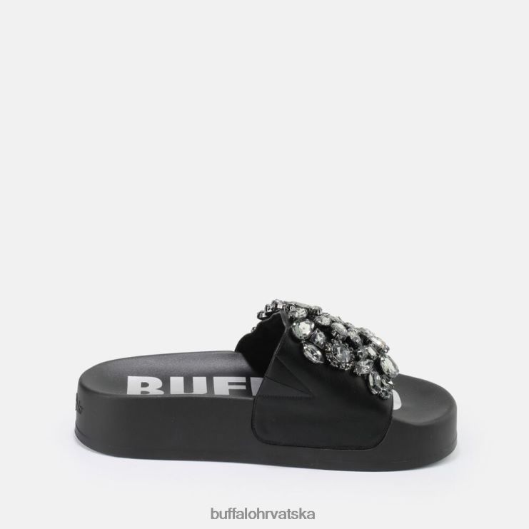 crno Buffalo sky diamond platform slide vegan |slajdova TDD6T109